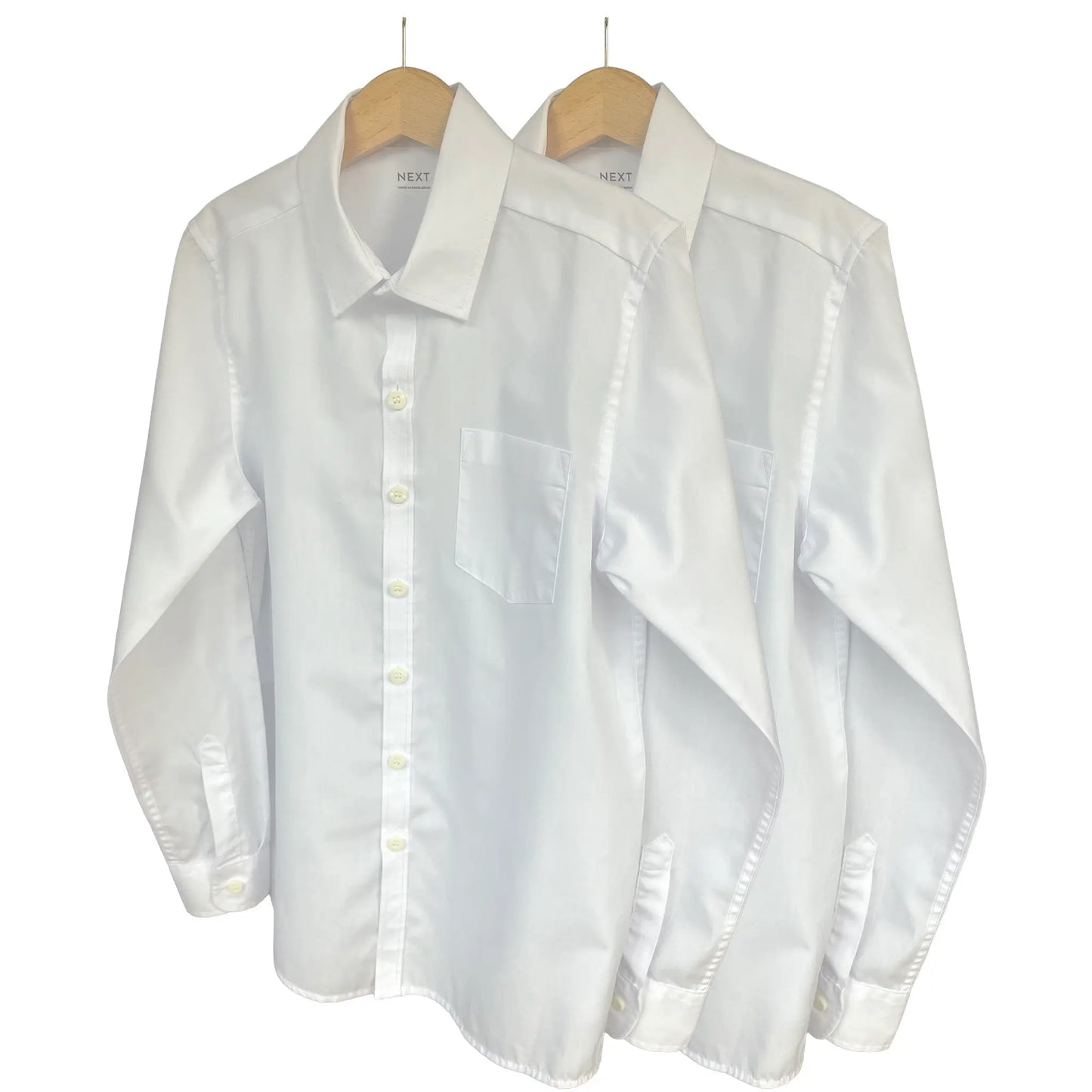 2pk Boys' Slim Fit Long Sleeve School Shirts