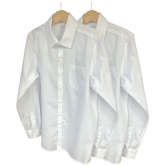 2pk Boys' Slim Fit Long Sleeve School Shirts