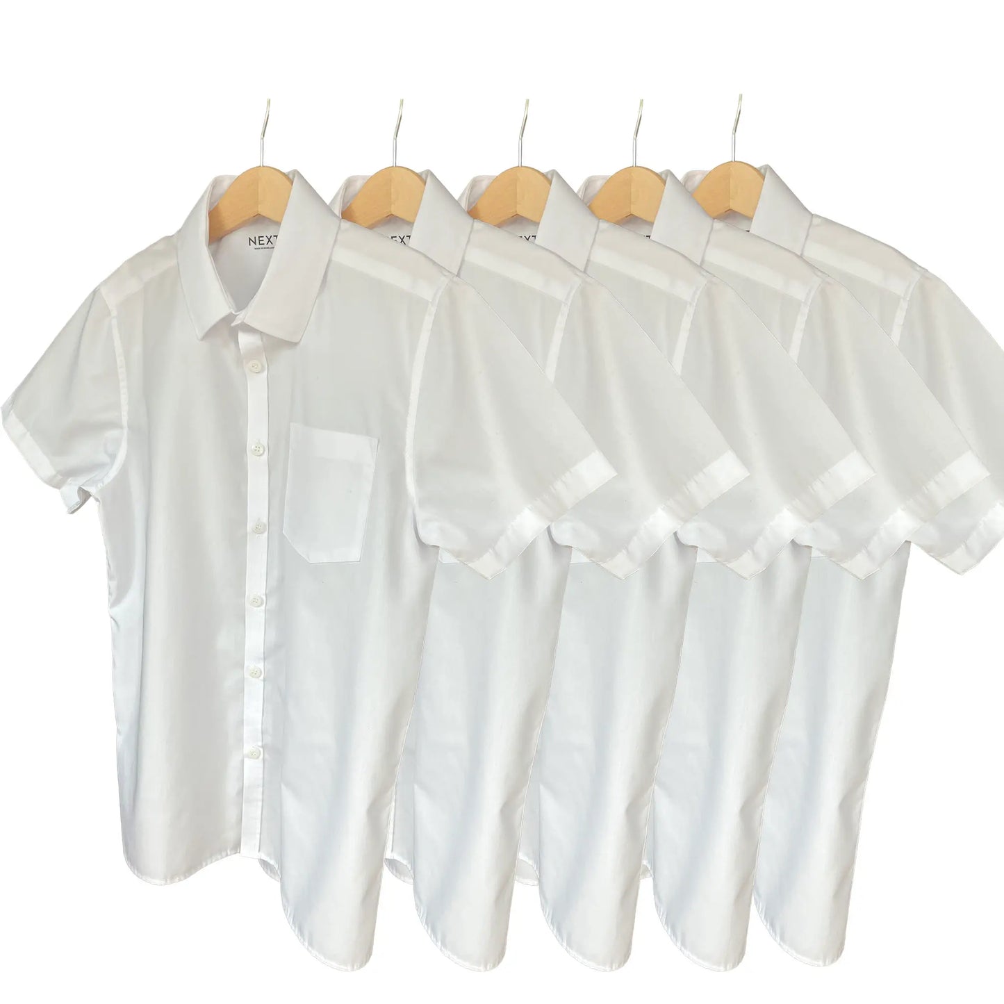 5pk Boys' Regular Fit Short Sleeve School Shirts